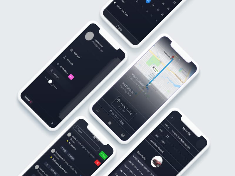 HitchHiker travel app design